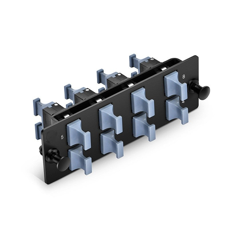 FHD Fiber Adapter Panel (Color-coded), OM3/OM4, 8 x MTP®-12 Key Up to Key Up (Black) Adapter