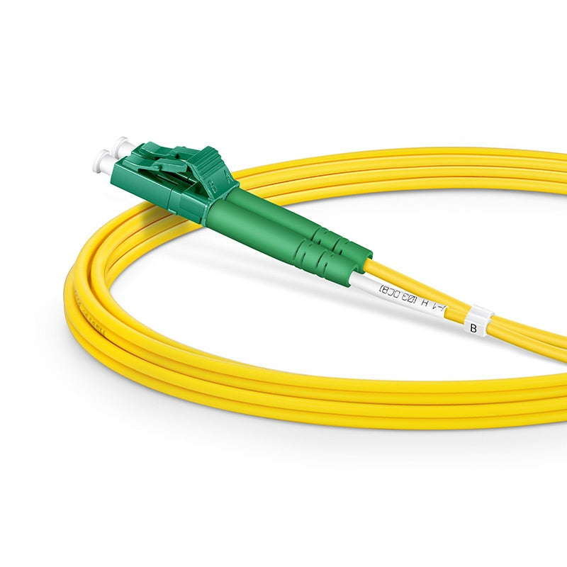 LC UPC to LC APC Duplex OS2 Single Mode PVC (OFNR) 2.0mm Fiber Optic Patch Cable