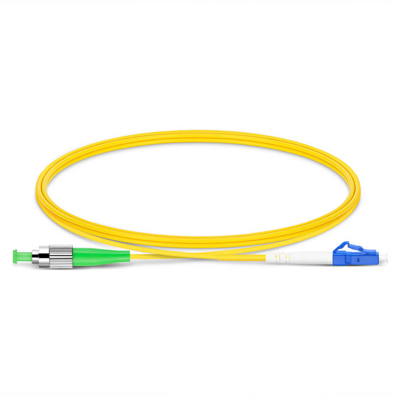 1m (3ft) FC APC to LC UPC Simplex OS2 Single Mode PVC (OFNR) 2.0mm Fiber Optic Patch Cable