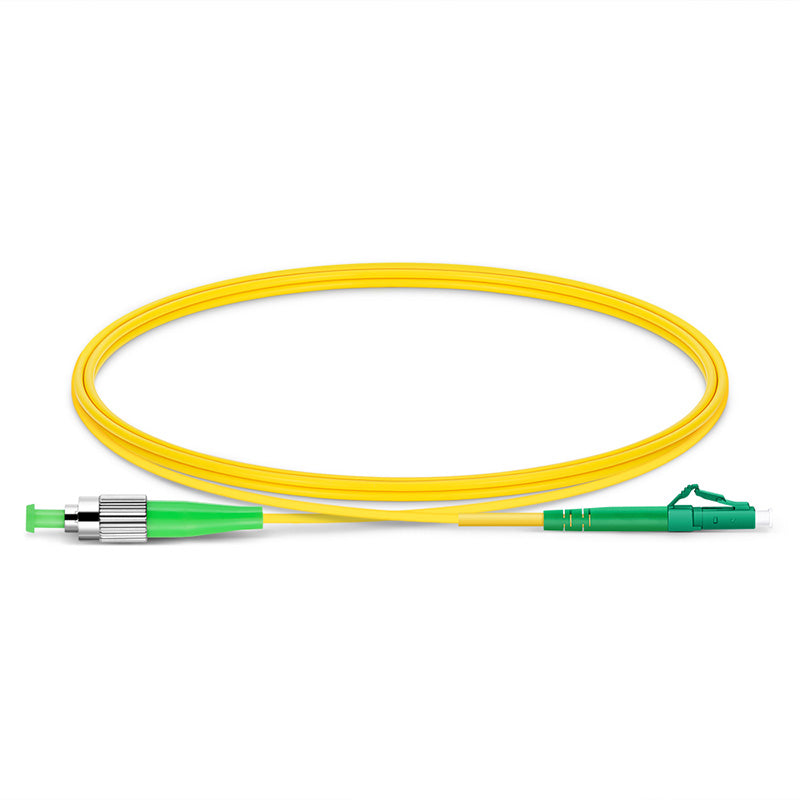 1m (3ft) FC APC to LC APC Simplex OS2 Single Mode PVC (OFNR) 2.0mm Fiber Optic Patch Cable