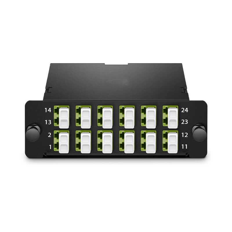FHD 2 x MTP®-12 Cassette, 24 Fibers OM5 Multimode, Type A, 2 x 12F MTP® to 12 x LC Duplex, 0.35dB max
