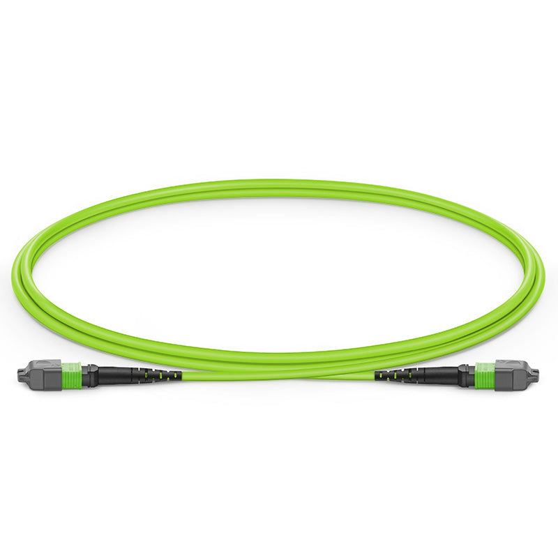 MTP-12 to MTP-12 UPC OM5 Multimode Elite Trunk Cable, 12 Fibers, Type A, OFNP/LSZH, Lime Green