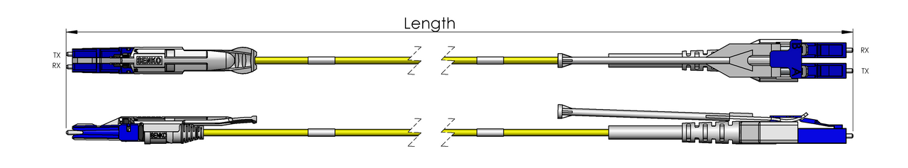CS-LC, UPC, Singlemode 9/125 Micron OS2 Fiber Patch Cable