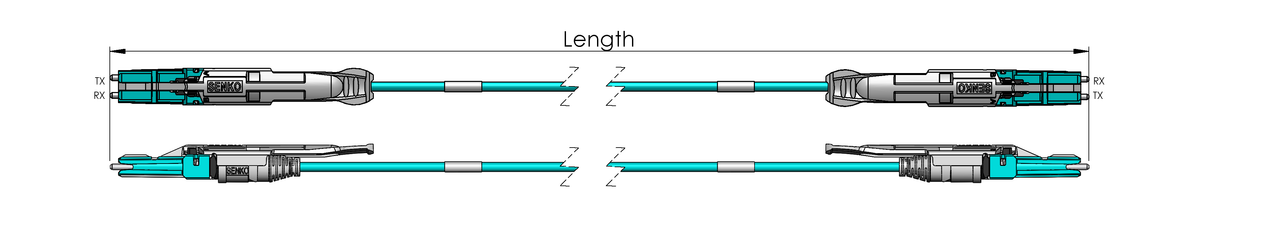 CS-CS, UPC, MM 50/125 Micron OM3 Fiber Patch Cable