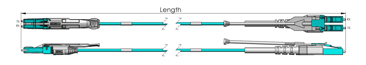 CS-LC, UPC, Multimode 50/125 Micron OM3 Fiber Patch Cable