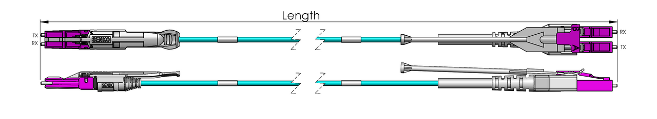 CS-LC, UPC, Multimode 50/125 Micron OM4 Fiber Patch Cable