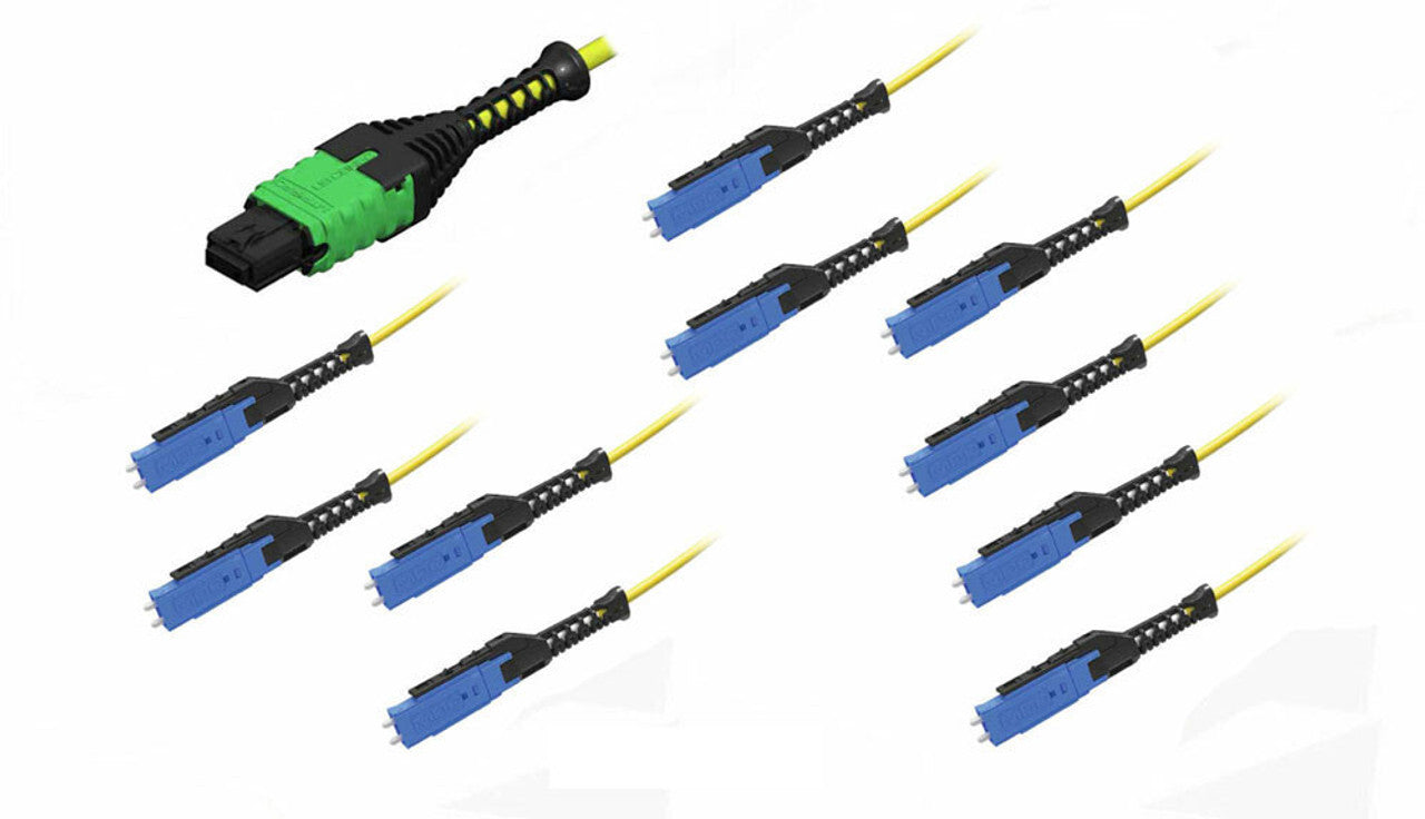 MTP/APC Female to (10ea) MDC Uniboot, 20 Strand,Singlemode 9/125um OS2, Type B, HD8² Breakout Cable