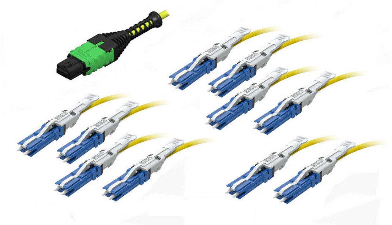 MTP Elite/APC Female, to (10ea) CS Uniboot, 20 Strand,Singlemode 9/125um OS2, Type B, HD8² Breakout Cable