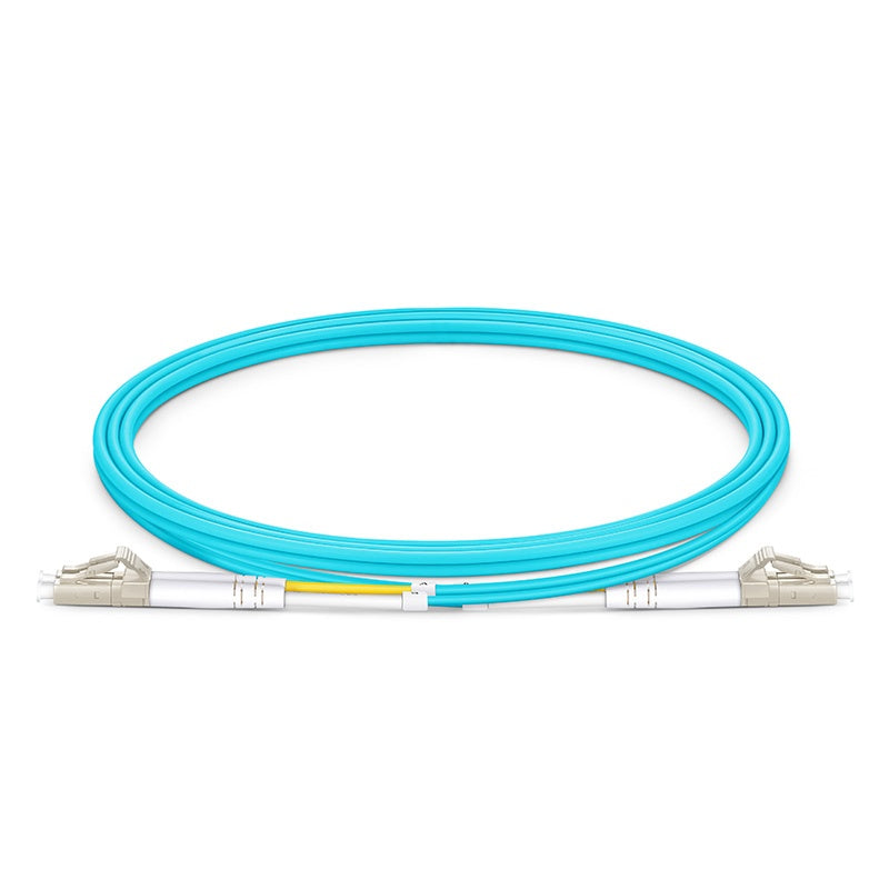 LC UPC to LC UPC Duplex OM4 Multimode PVC (OFNR) 2.0mm Fiber Optic Patch Cable