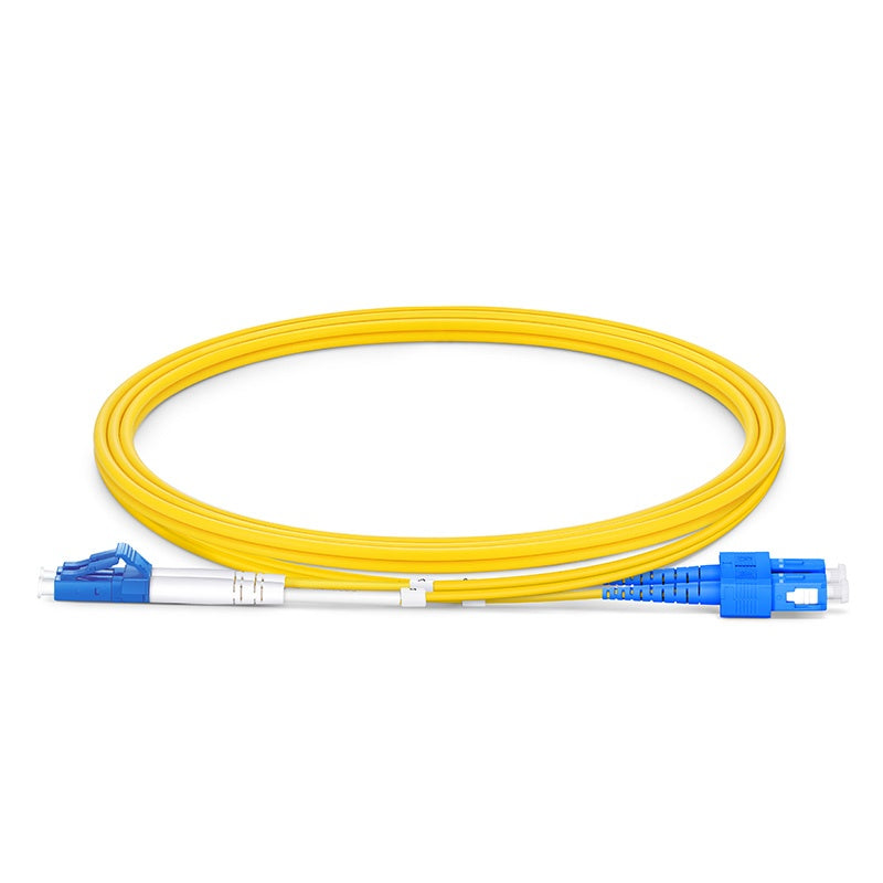 LC UPC to SC UPC Duplex OS2 Single Mode PVC (OFNR) 2.0mm Fiber Optic Patch Cable