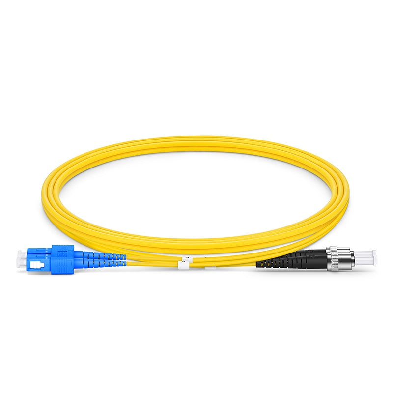 1m (3ft) SC UPC to ST UPC Duplex OS2 Single Mode PVC (OFNR) 2.0mm Fiber Optic Patch Cable
