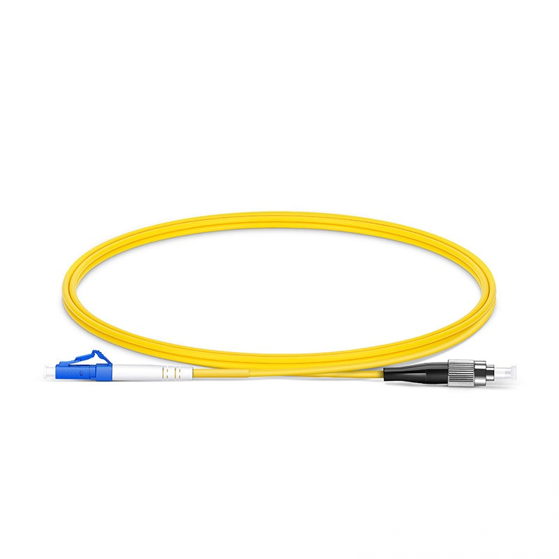 1m (3ft) LC UPC to FC UPC Simplex OS2 Single Mode PVC (OFNR) 2.0mm Fiber Optic Patch Cable