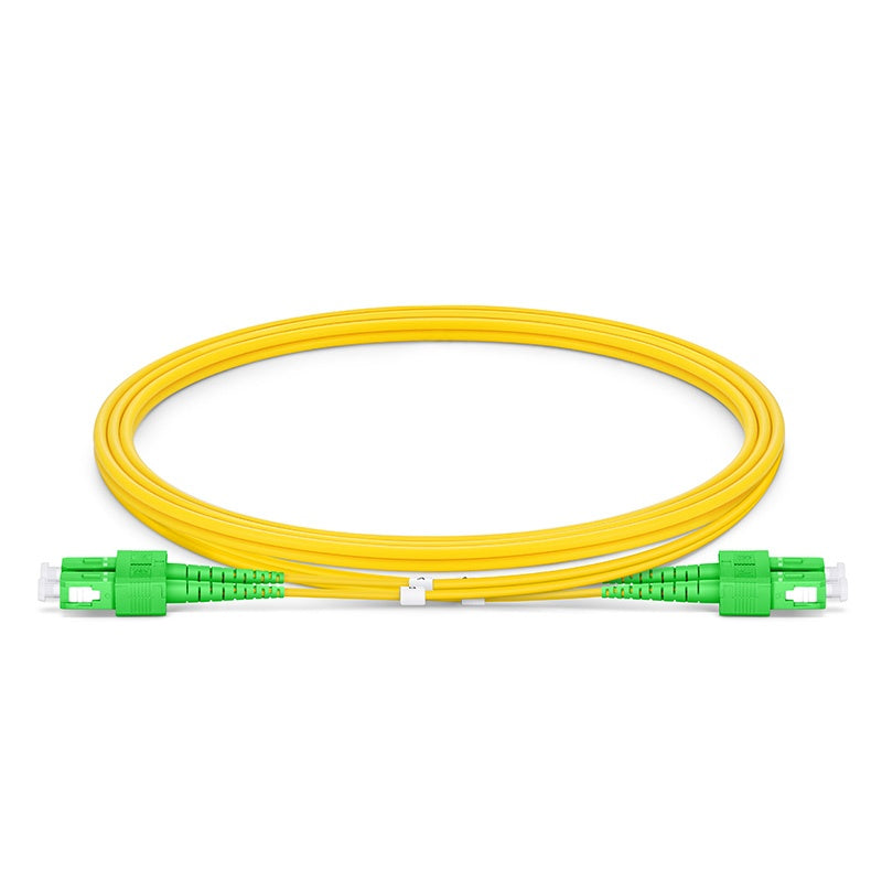 SC APC to SC APC Duplex OS2 Single Mode PVC (OFNR) 2.0mm Fiber Optic Patch Cable