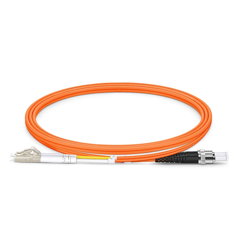 LC UPC to ST UPC Duplex OM1 Multimode PVC (OFNR) 2.0mm Fiber Optic Patch Cable