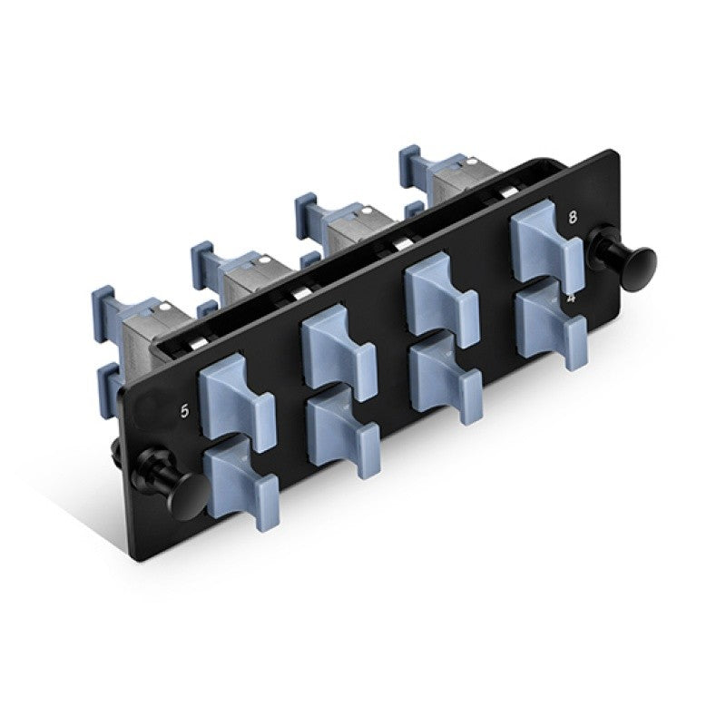 FHD Fiber Adapter Panel, OM3/OM4, MTP®-8/12/24 Key Up to Key Up (Charcoal Gray) Adapter