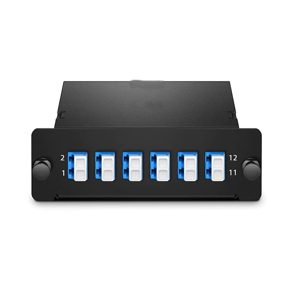 FHD MTP®-12 Cassette, 12 Fibers OS2 Single Mode, Universal Polarity, MTP® to 6 x LC Duplex (Blue), 0.35dB max