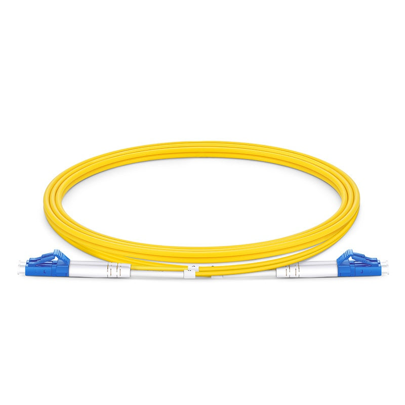 Grade B LC UPC to LC UPC Duplex Typical 0.12dB IL OS2 Single Mode PVC (OFNR) 2.0mm BIF Fiber Optic Patch Cable