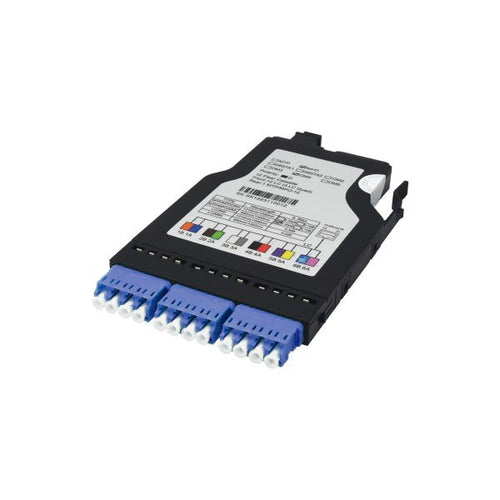 FHX MPO-12 CASSETTE, 12FIBERS OS2 SINGEMODE, MPO TO 3X LC QUAD (BLUE), 0.35DB MAX
