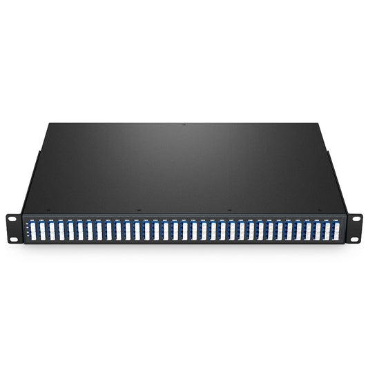 64 Channels DWDM Mux Demux, Super C-band 75GHz 1528.87-1566.62nm, with Monitor Port, 5.8dB Typical IL, LC/UPC, Dual Fiber, 1U Rack Mount