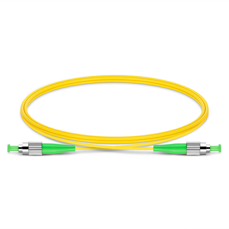 1m (3ft) FC APC to FC APC Simplex OS2 Single Mode PVC (OFNR) 2.0mm Fiber Optic Patch Cable