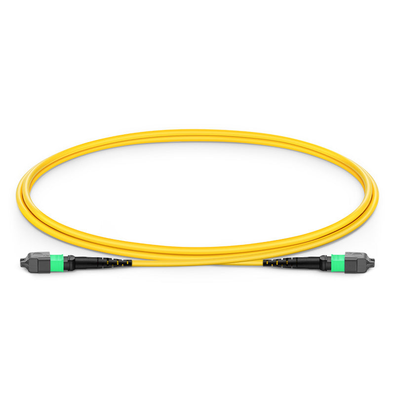 1m (3ft) MTP-12 (Male) to MTP-12 (Female) OS2 Single Mode Elite Trunk Cable, 12 Fibers, Type A, Plenum (OFNP), Yellow