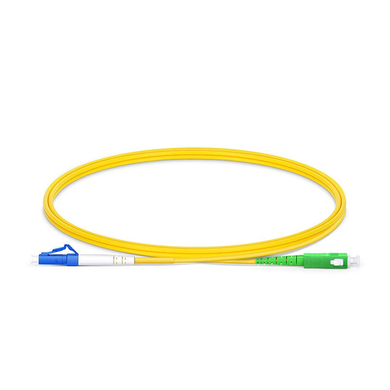 1m (3ft) LC UPC to SC APC Simplex OS2 Single Mode PVC (OFNR) 2.0mm Fiber Optic Patch Cable