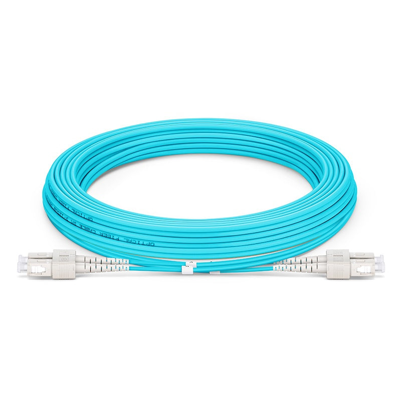 5m (16ft) SC UPC to SC UPC Duplex 3.0mm PVC (OFNR) OM4 Multimode Fiber Optic Patch Cable