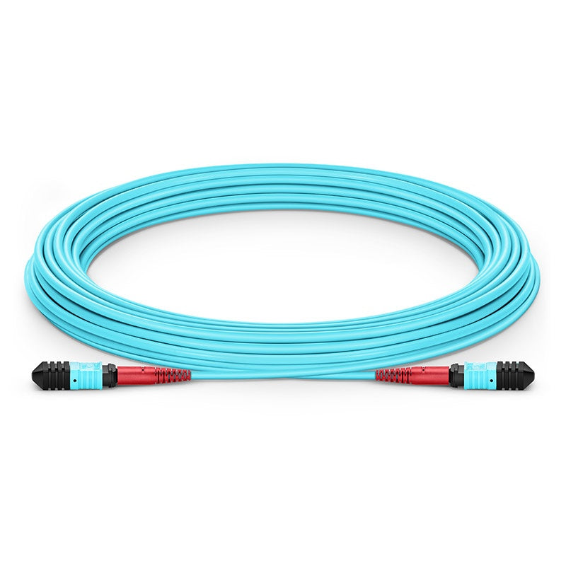 1m (3ft) Senko MPO-24 (Female) to MPO-24 (Female) OM3 Multimode Elite Trunk Cable, 24 Fibers, Type A, LSZH, Aqua