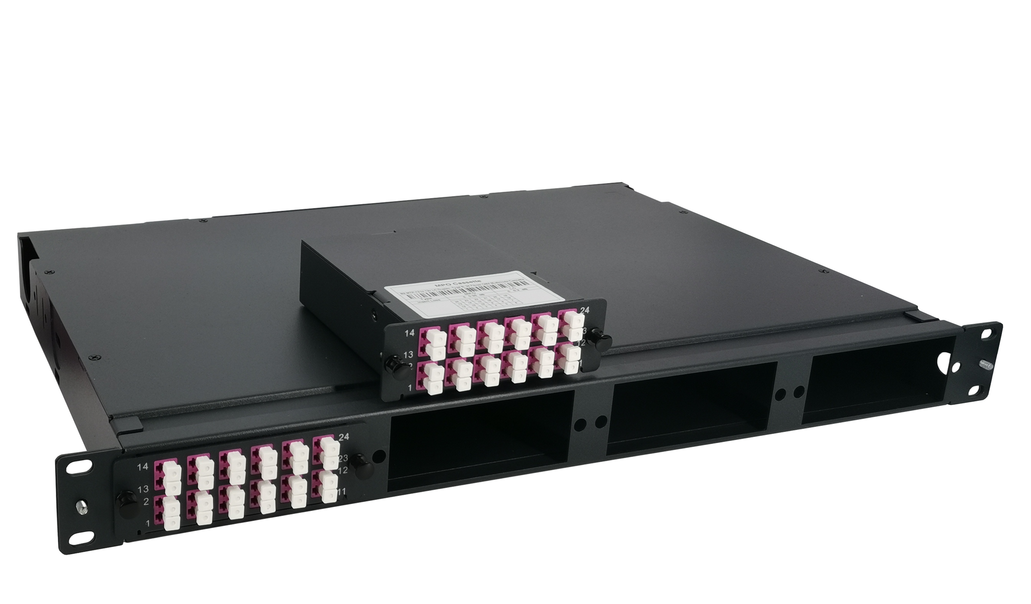 FHD High Density 1U Rack Mount Enclosure Unloaded, Holds up to 4x FHD Cassettes or Panels, up to 144 Fibers, FHD-1UFMT-N